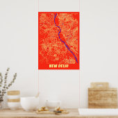 New Delhi - India Retro City Map Poster (Keuken)