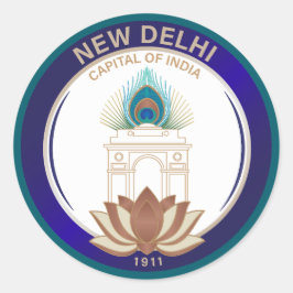 New Delhi India Ronde Sticker