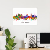 New Delhi India Skyline Poster (Thuiskantoor)