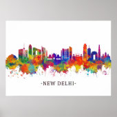 New Delhi India Skyline Poster (Voorkant)