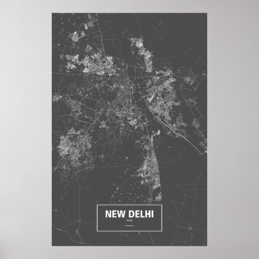 New Delhi, India (zwart wit) Poster (Voorkant)