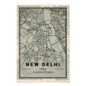 New delhi indimap map print poster canvas (Voorkant)