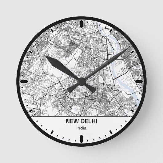 New Delhi Klok Stad Lijn Kunst (Voorkant)