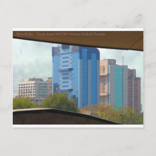 New Delhi uitzichten van het Indiase metrostation Briefkaart