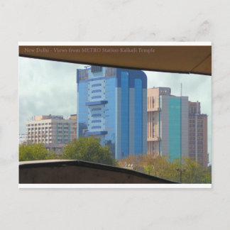 New Delhi uitzichten van het Indiase metrostation Briefkaart