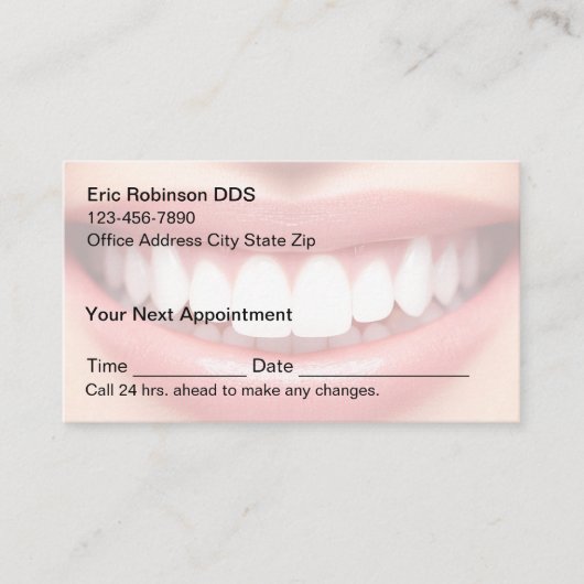 New Dentist Office Smile Appointment Cards Afsprakenkaartje (Voorkant)