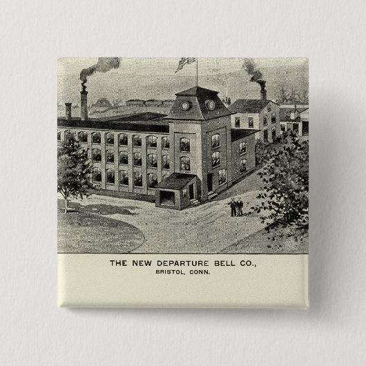 New Departure Bell Co., Miller Bros Cutlery Co. Vierkante Button 5,1 Cm (Voorkant)