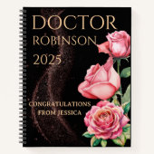 New Doctor, PhD Doctorate floral matte gift  Notitieboek (Voorkant)
