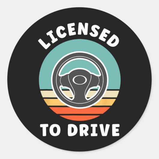 New Driver Driver's Permit Celebration Teen Driver Ronde Sticker (Voorkant)