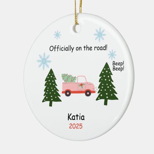New Driver Ornament, Custom Licensed Driver Gift  Keramisch Ornament (Links)