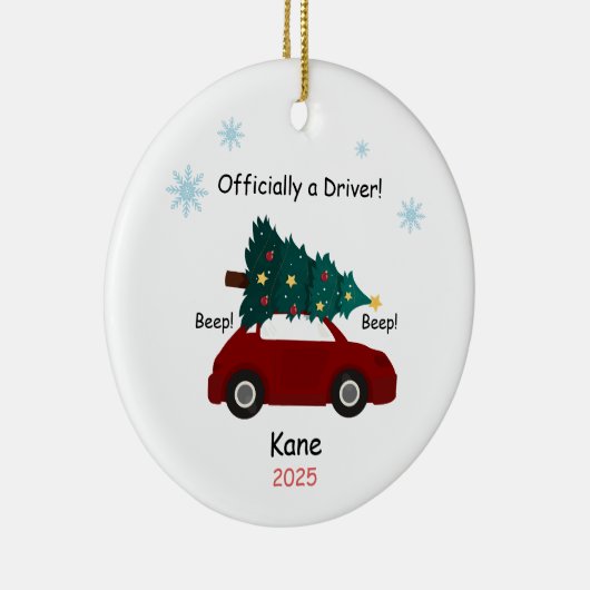 New Driver Ornament, Custom Licensed Driver  Keramisch Ornament (Rechts)