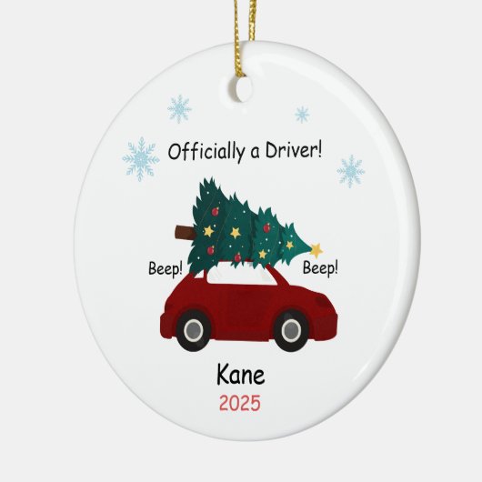New Driver Ornament, Custom Licensed Driver  Keramisch Ornament (Links)