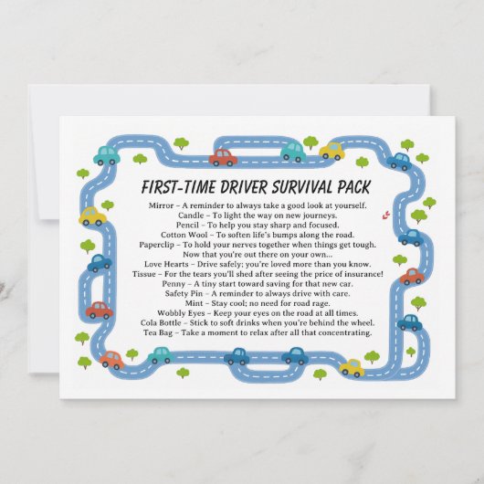 New Driver Survival Kit | Funny Driving Feestdagenkaart (Voorkant)