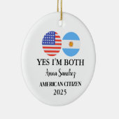 New Dual Citizenship, Congratulations New Citizen  Keramisch Ornament (Rechts)