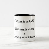 New-Eat, Sleep en Game grappig 11 oz Two-Tone Mok (Center)