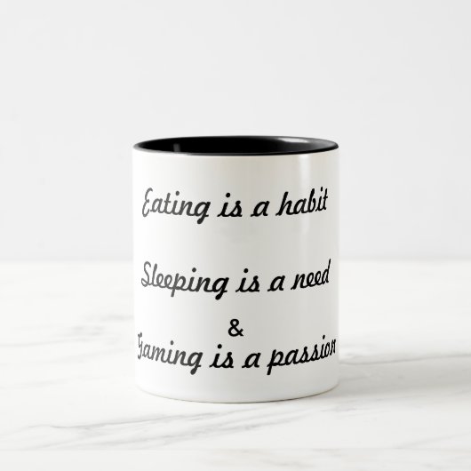 New-Eat, Sleep en Game grappig 11 oz Two-Tone Mok (Center)