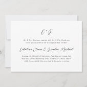 New Elegance Calligraphy Monogram Names Wedding Kaart (Voorkant)
