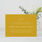 New Elegance Calligraphy Monogram Names Yellow Kaart (Staand voorkant)
