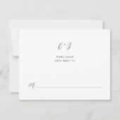 New Elegance Calligraphy Monogram RSVP Kaartje (Voorkant)