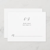 New Elegance Calligraphy Monogram RSVP Kaartje (Voorkant / Achterkant)