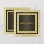 New Elegant Sparkle trouwuitnodiging goud zwart Kaart (Voorkant / Achterkant)