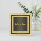 New Elegant Sparkle trouwuitnodiging goud zwart Kaart (Staand voorkant)