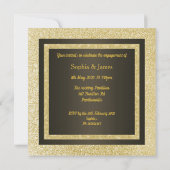 New Elegant Sparkle trouwuitnodiging goud zwart Kaart (Achterkant)