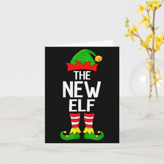New Elf Xmas Matching Family Elf Squad Christmas Kaart (Gele Bloem)