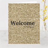 New Employee Welkom Gold Glitter Kaart (Gele Bloem)