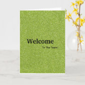 New Employee Welkom Gold Glitter Kaart (Gele Bloem)
