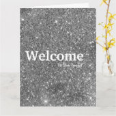 New Employee Welkom Gold Glitter Kaart (Gele Bloem)