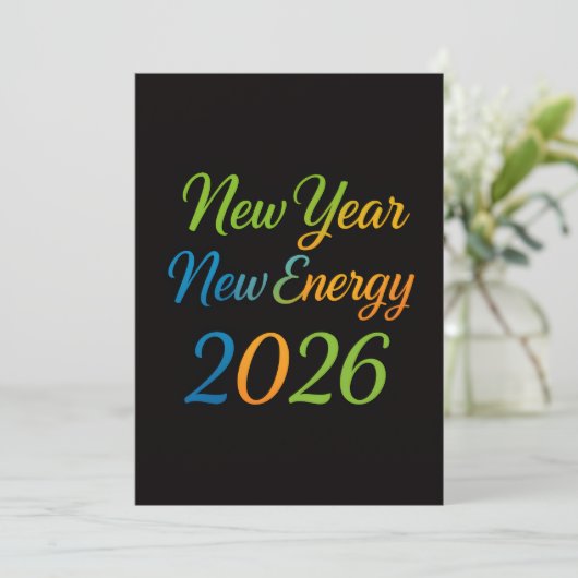 New Energy Fresh Start 2026 Colorful Motivation Feestdagenkaart (Staand voorkant)