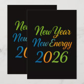 New Energy Fresh Start 2026 Colorful Motivation Feestdagenkaart (Voorkant / Achterkant)