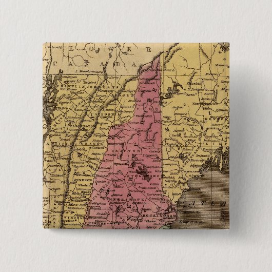 New England 4 Vierkante Button 5,1 Cm (Voorkant)