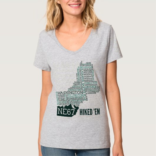 New England 67 Hiked Women's V-Neck T-Shirt (Voorkant)