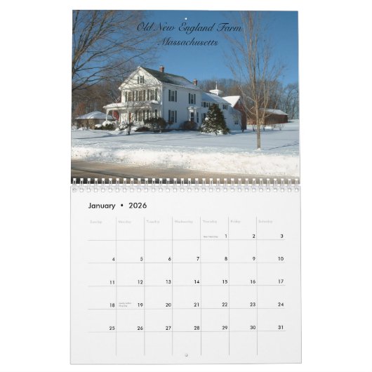 New England and Canada Calendar 2026 Kalender (Jan 2026)