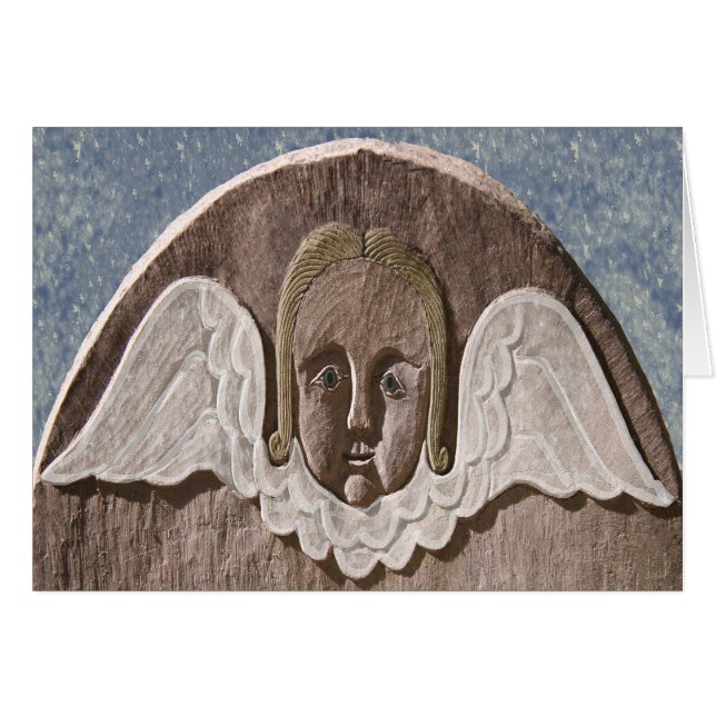 New England Angel Card (blauw) (Voorkant Horizontaal)