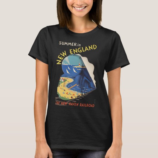 New England Art Deco spoorlijn T-shirt (Voorkant)