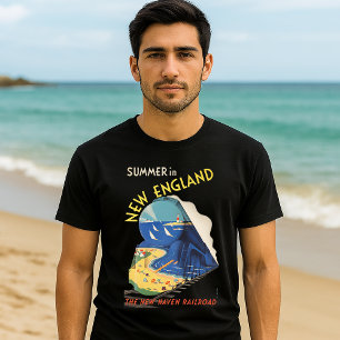 New England  Art Deco spoorlijn T-shirt