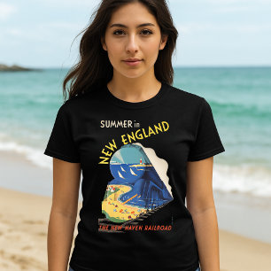 New England  Art Deco spoorlijn T-shirt