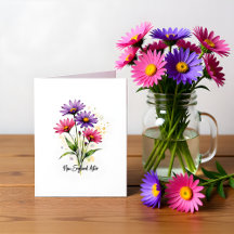 New England Aster Bloem Kaart zonder tekst