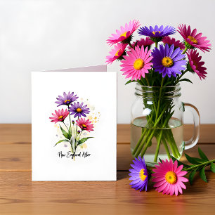 New England Aster Bloem Kaart zonder tekst