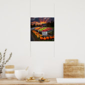 New England Autumn Boerderij Stand Poster (Keuken)