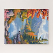 New England Autumn Fall Foliage Landscape Painting Legpuzzel (Horizontaal)