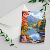 New England Autumn Herfst Foliage Landschapsschild Briefkaart
