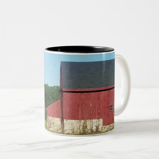 New England Barn & Forestry Tweekleurige Koffiemok (Voorkant rechts)