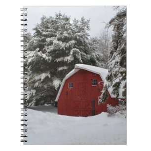 New England Barn in Winter Notitieboek
