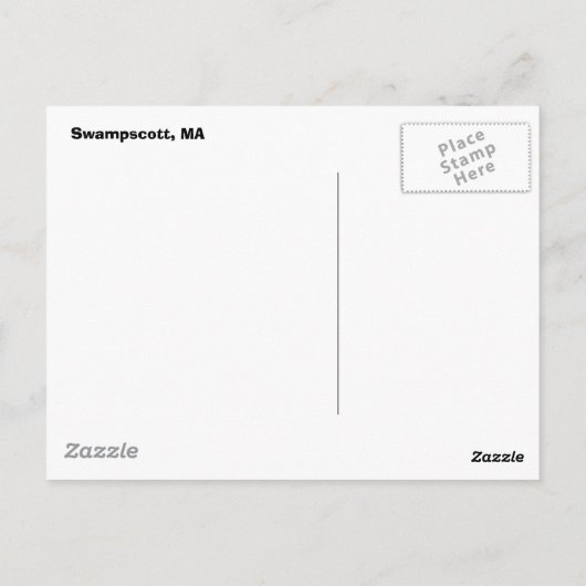 New England Beach Briefkaart (Achterkant)