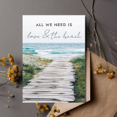 New England Beach Elopement Huwelijksaankondiging Kaart