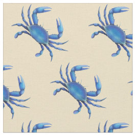 New England Blue Crab Fabric Stof